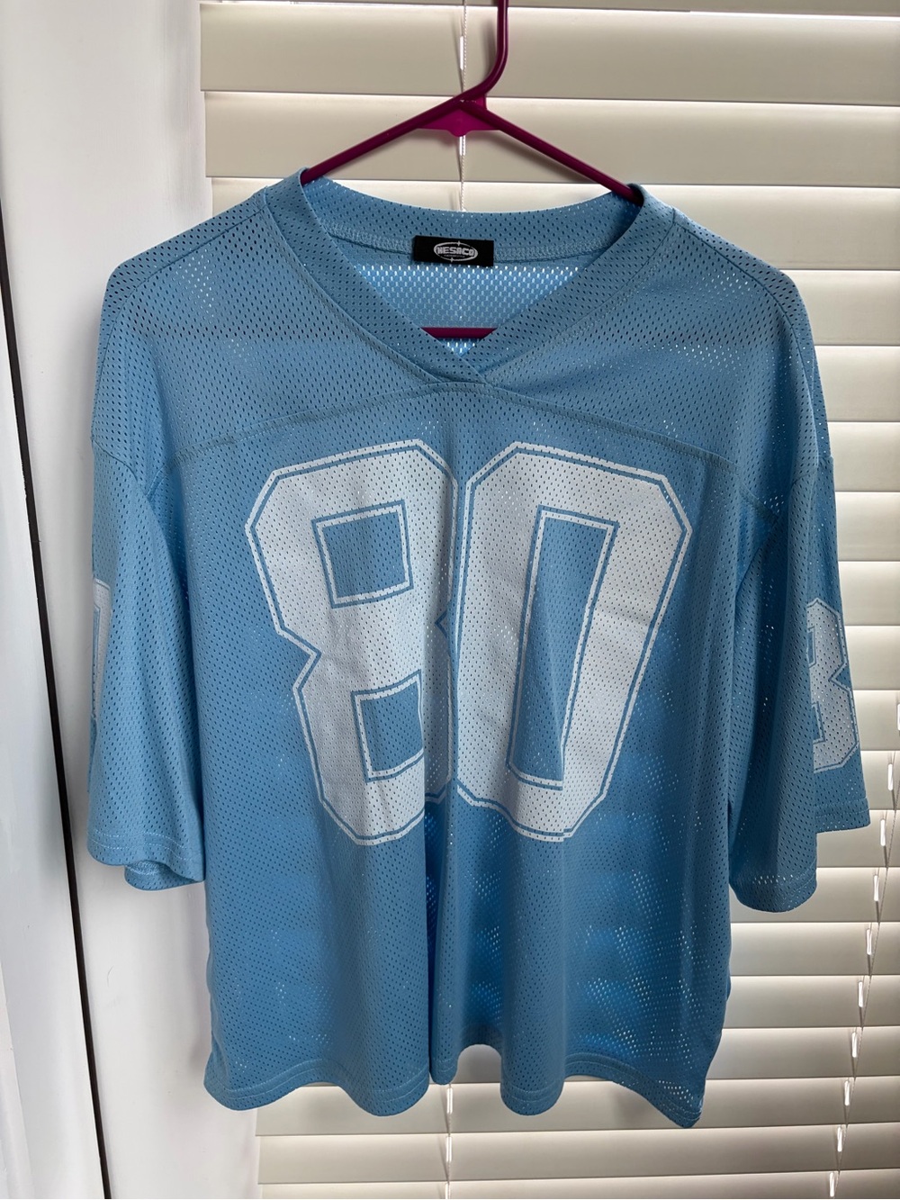 Light Blue Mesh Football Jersey Shirt